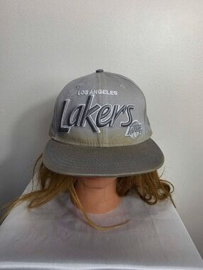 Los Angeles Lakers Gray Script Snapback Hat